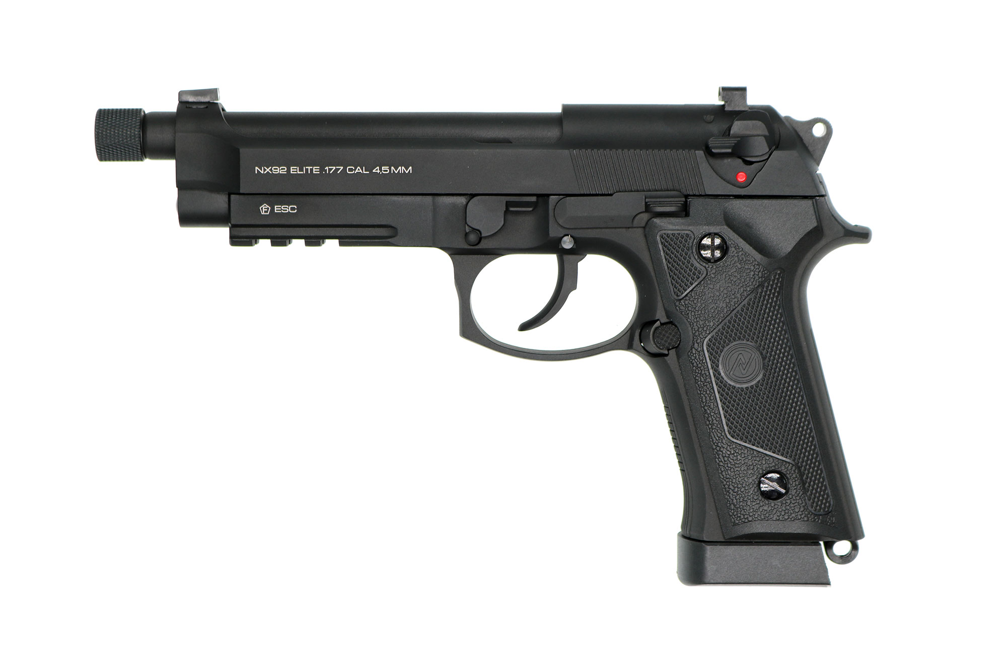 IMG_9231 NxWerks NX 92 Elite Tactical CO2-Luftpistole Kal. 4,5mm Stahl-BB Blowback Metallschlitten schwarz