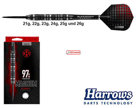 Harrows Magnum Reloaded 97%Tungsten - Steeltip Dartpfeile