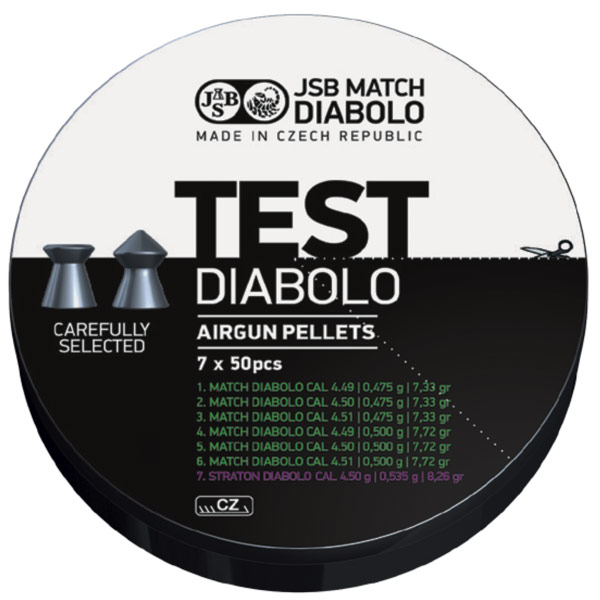 JSB Match Test für Luftpistole 0,475g- 0,500g  4,5mm Diabolo