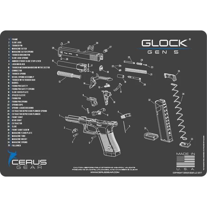 GUN-CLEANING-MAT-GLOCK-GEN-5_660x Cerus Gear Glock Gen5 Handgun Cleaning Mat