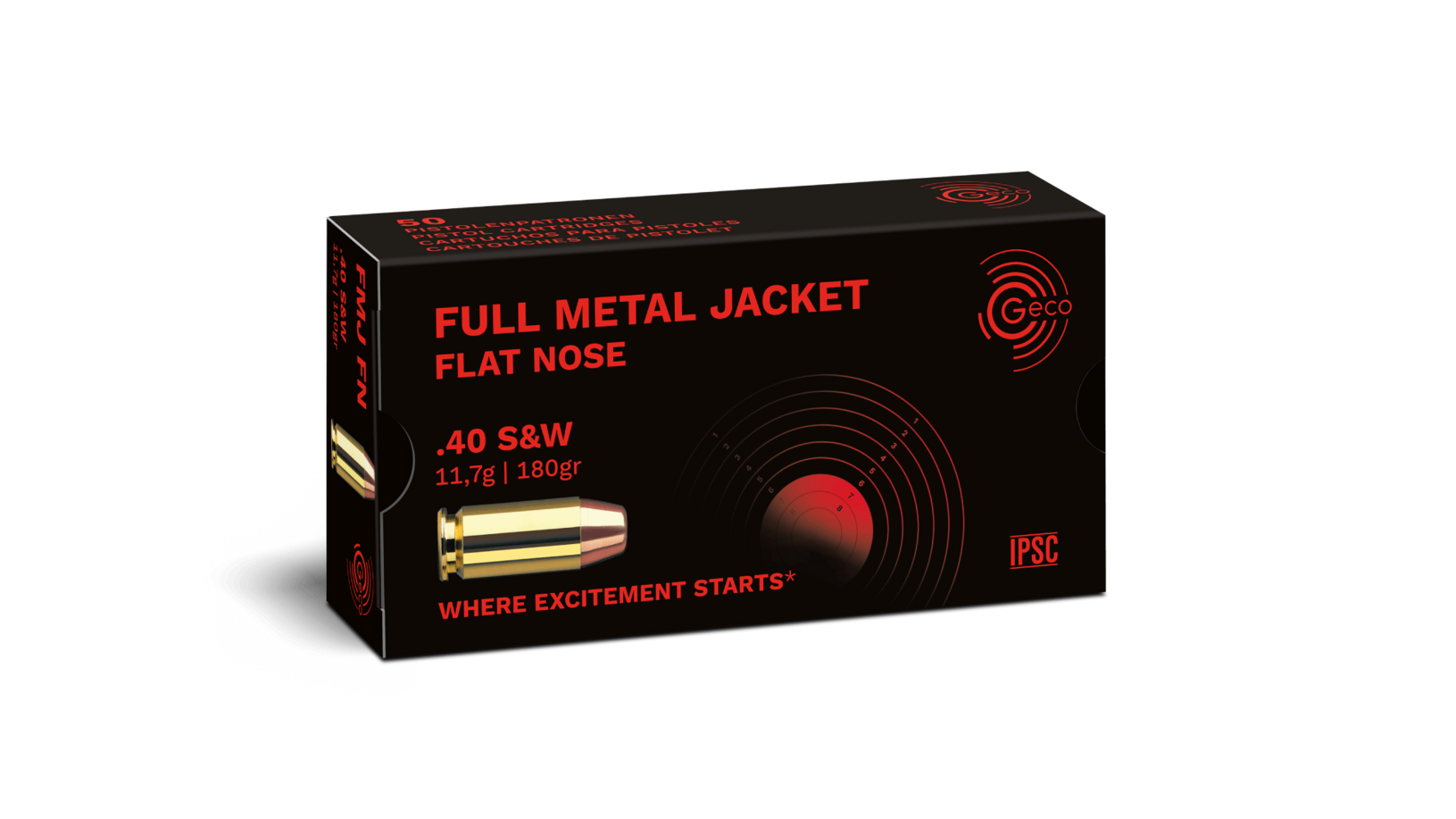 Geco .40 S&W Vollmantel-Flachkopf 11,7g / 180gr