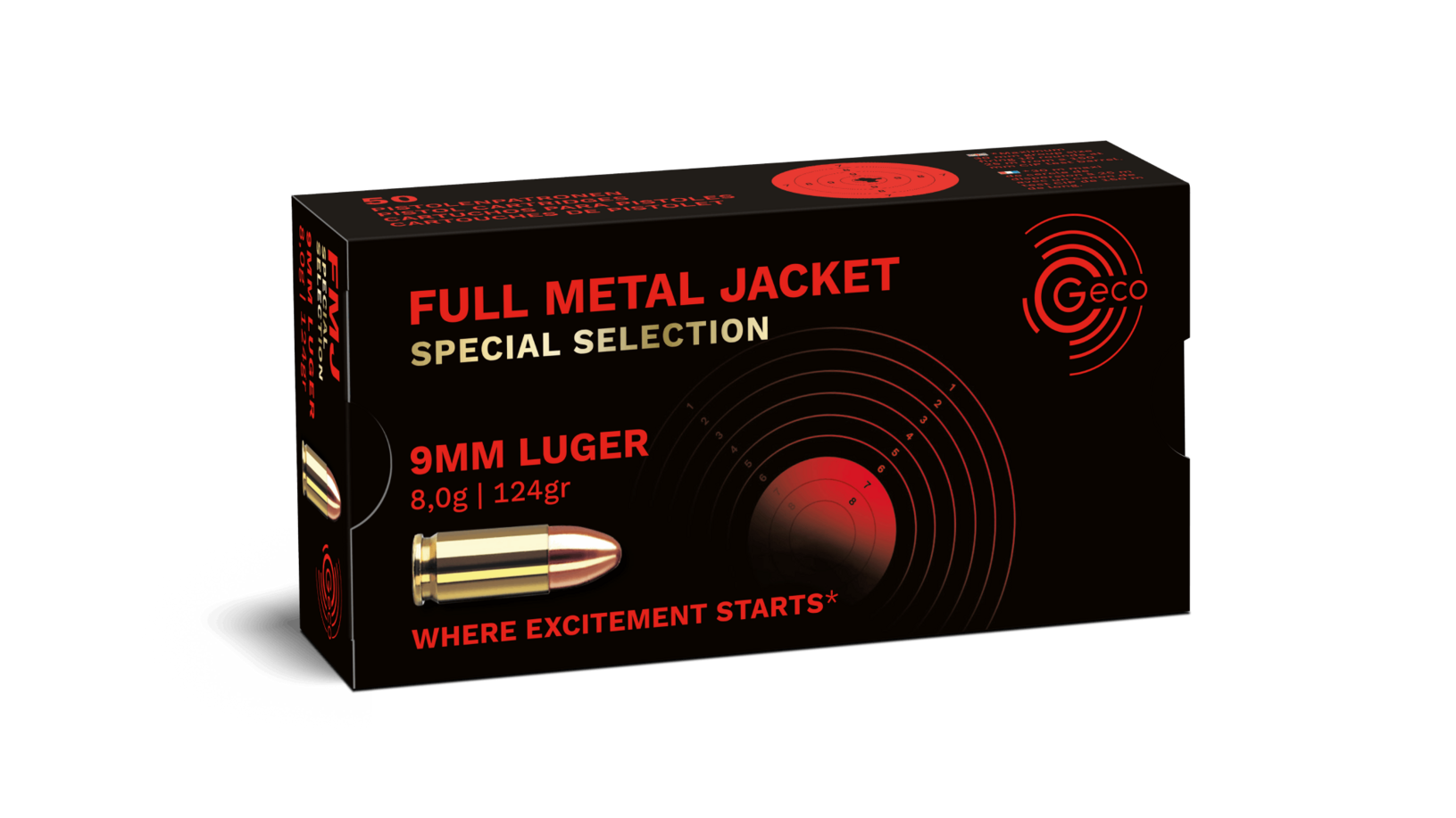 Geco 9mm Luger Full Metal Jacket Special Selection  8,0g / 124gr