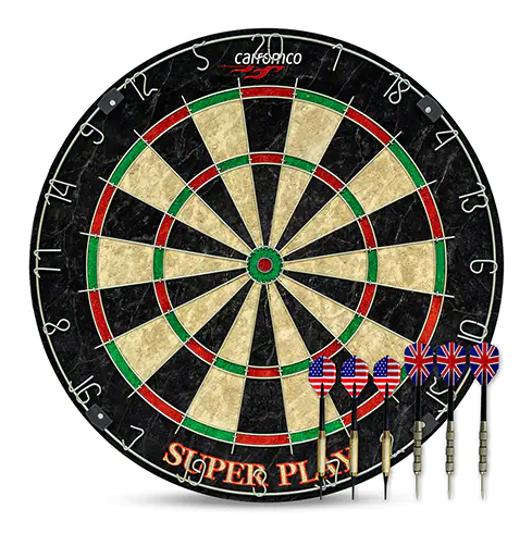 5005LQWKSpYwyKBX Carromco Steeldartboard Superplay Bristle