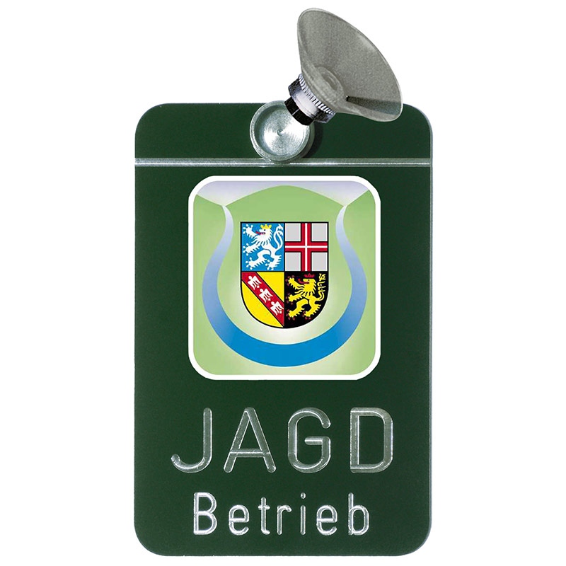 74009_009_2017 Autoschild "Jagdbetrieb" Saarland