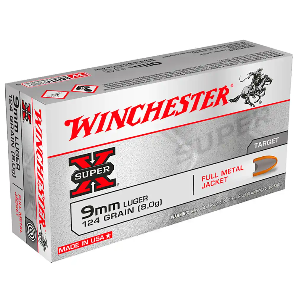 Winchester USA 9mm Luger 8g / 124gr Super X FMJ