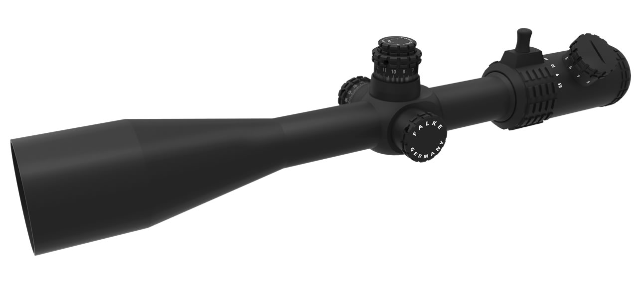 Falke-Zielfernrohr-85-25x50-vorne-1 Falke Zielfernrohr 8,5-25x50 TAC Mildot