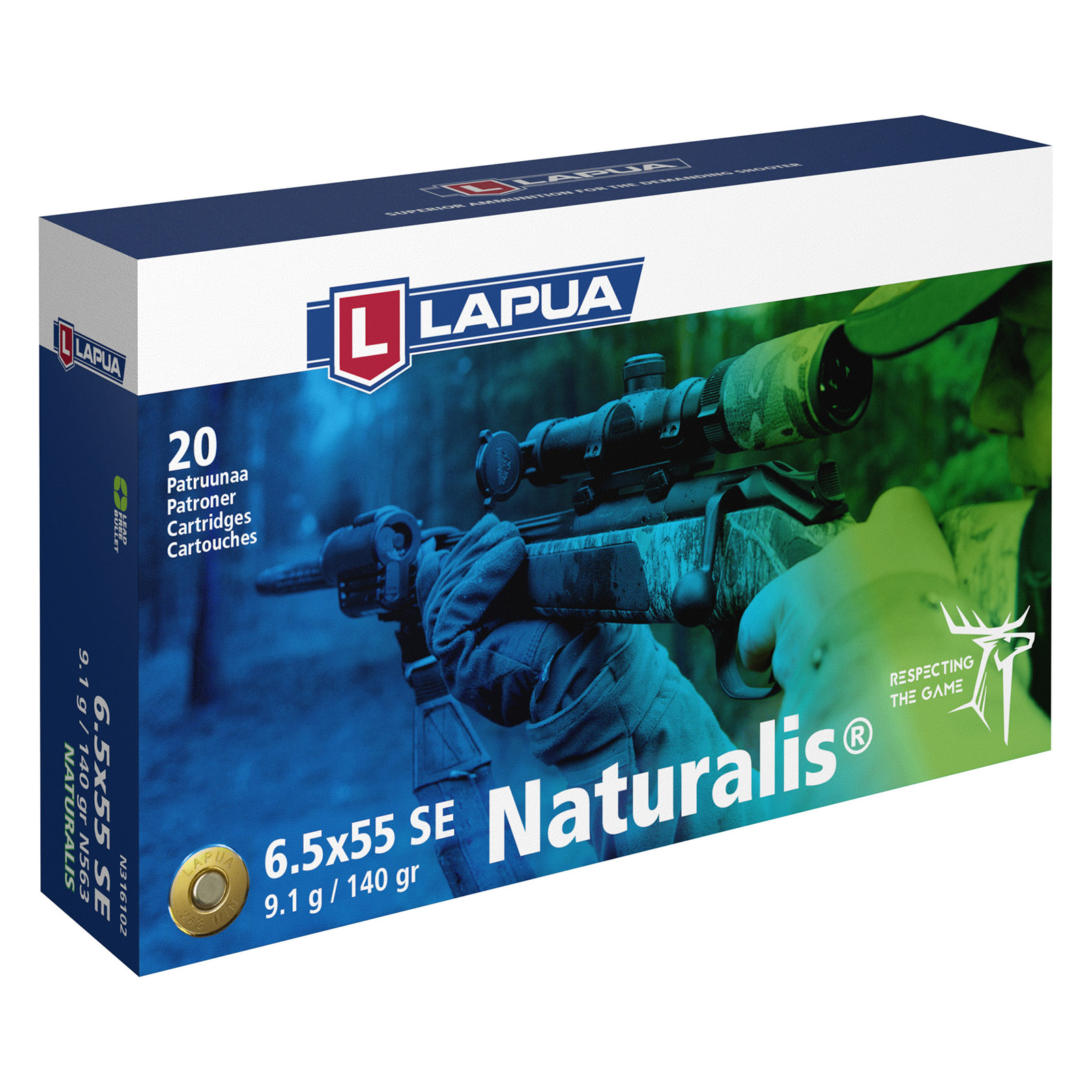 44630_005_2020 Lapua 6,5x55 Naturalis 9,1g / 140gr