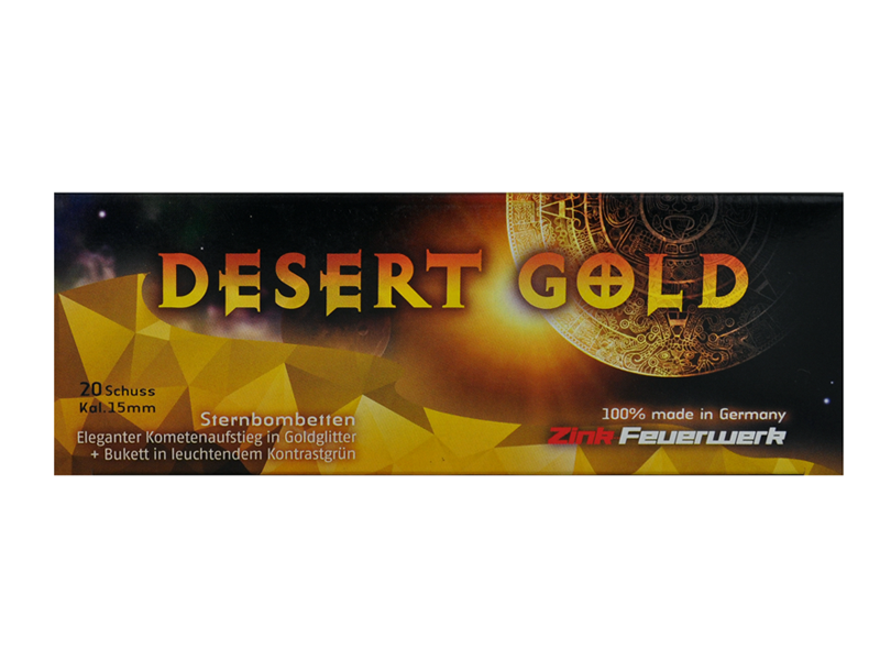 Zink Desert Gold Sternbombetten Pyrotechnik Effektmunition