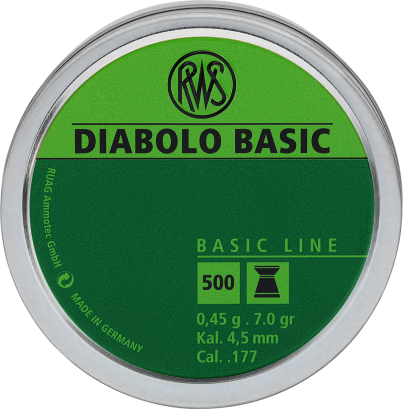csm_RWS-Luftgewehrkugeln-Dose-Diabolo_Basic-Kal_4_5mm-0_45g-2315092-frontal_9179543f18 RWS 4,5mm Basic 0,45g Diabolos