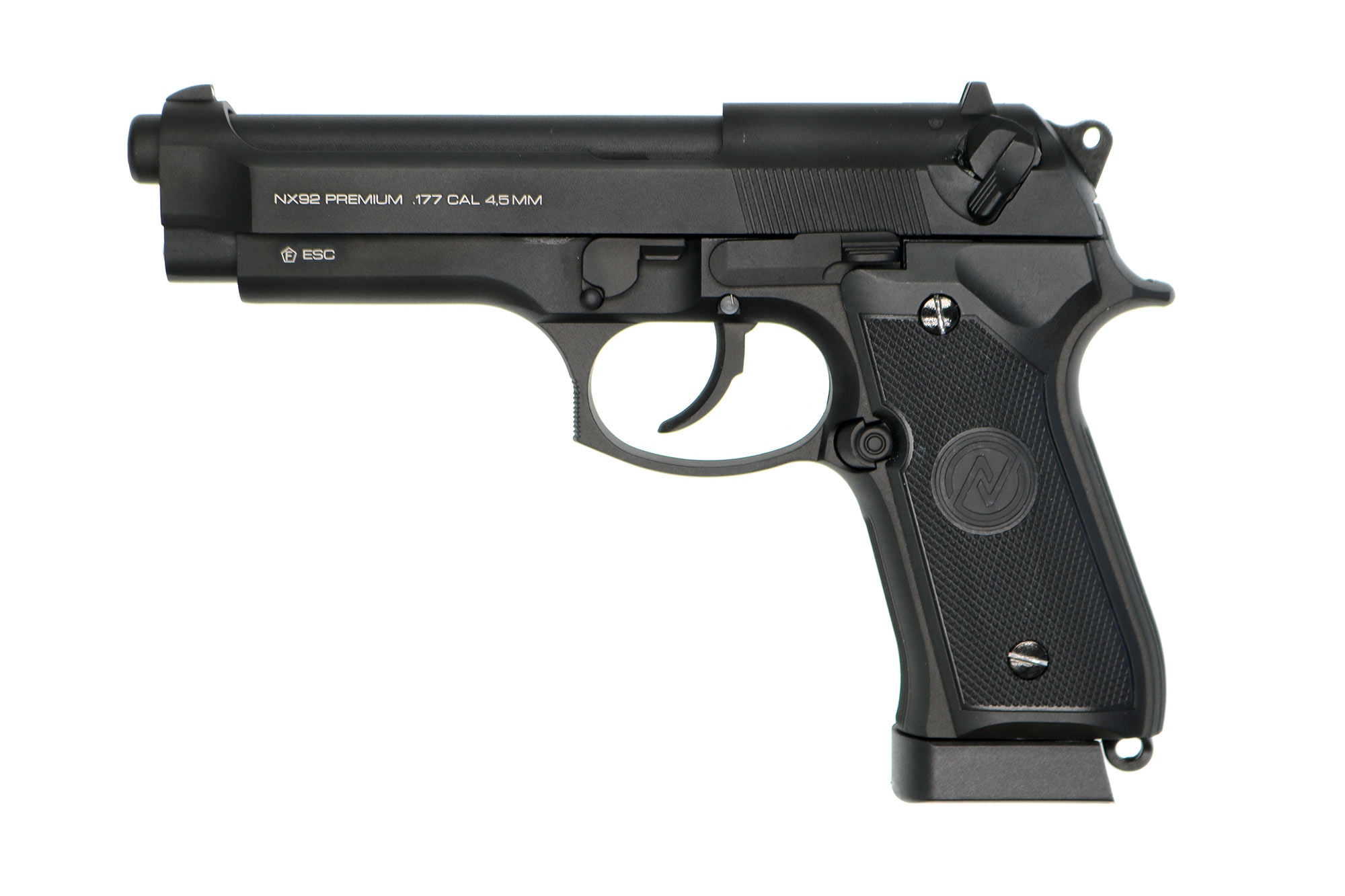 IMG_9267 NxWerks NX 92 Premium Classic CO2-Luftpistole Kal. 4,5mm Stahl-BB Blowback Metallschlitten