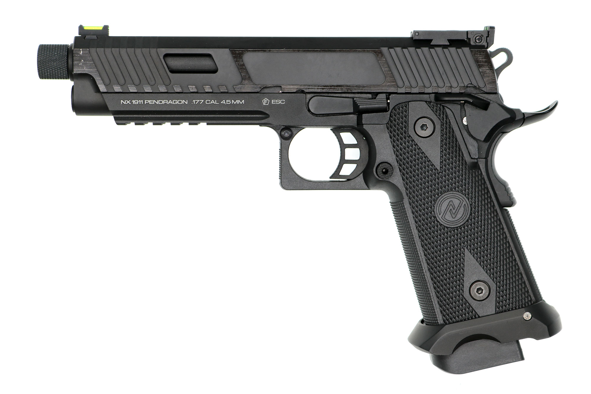 IMG_9145 NxWerks NX 1911 Pendragon CO2-Luftpistole Kal. 4,5mm Stahl-BB Blowback Metallschlitten schwarz