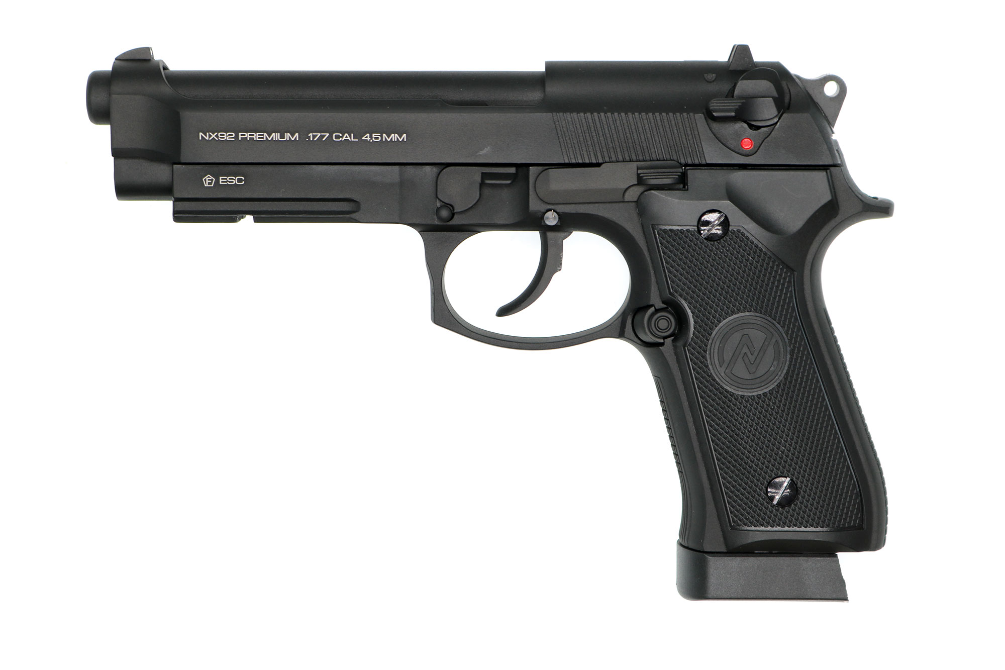 IMG_9175 NxWerks NX 92 Premium Commando CO2-Luftpistole Kal. 4,5mm Stahl-BB Blowback Metallschlitten schwarz