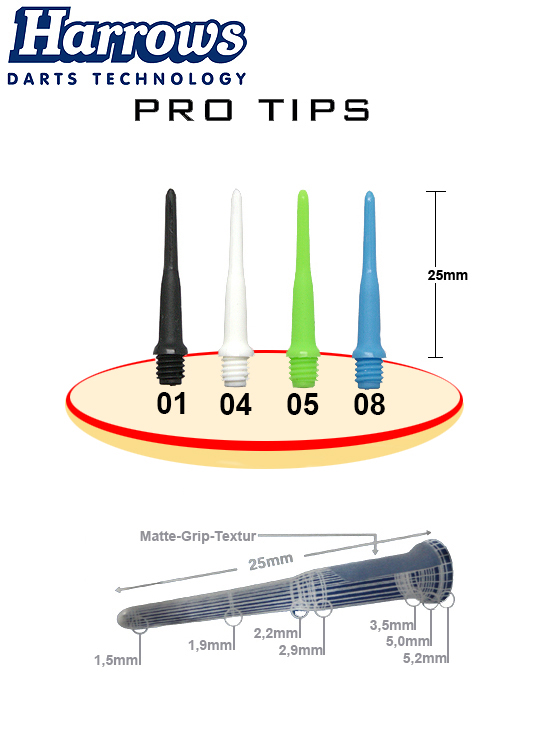 Harrows Pro Tips 1000er Black