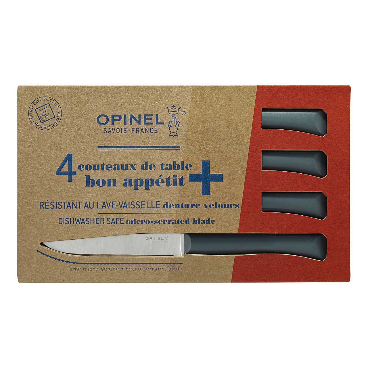254415 Opinel Tafelmesser Bon Appetit Anthrazit 4er Set