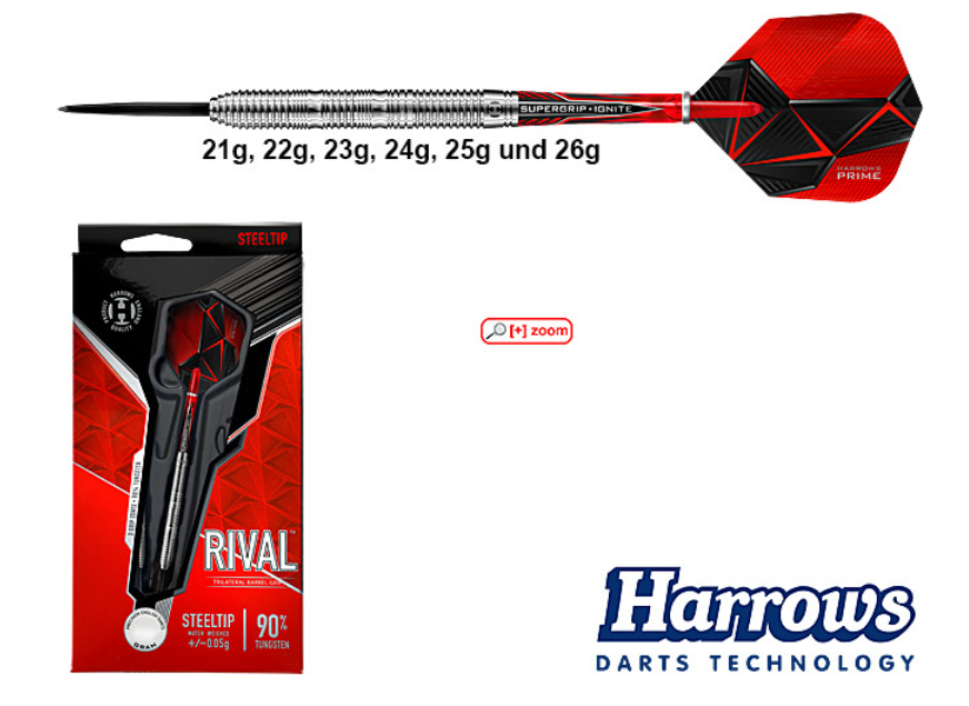 Harrows Rival 90% Tungsten - Steeltip Dartpfeile