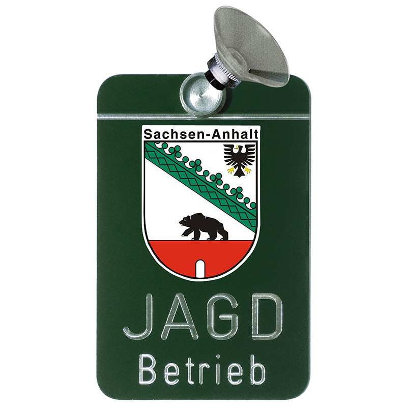 74009_014_2017 Autoschild "Jagdbetrieb" Sachsen-Anhalt