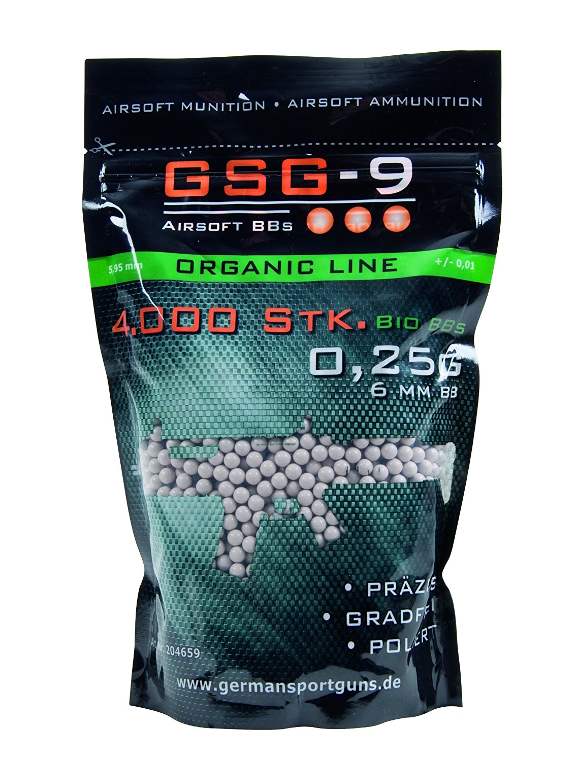 81QpqECCKSL-_SL1500_ GSG-9 Organic Line 6mm BIO BBs Weiß 0,25g 4.000Stück