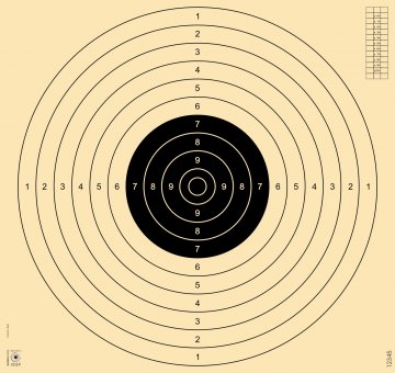 Präzi-Scheibe, 4-fach geschlitzt für Gewehr, Pistole und Vorderladerwaffen, ISSF zertifiziert