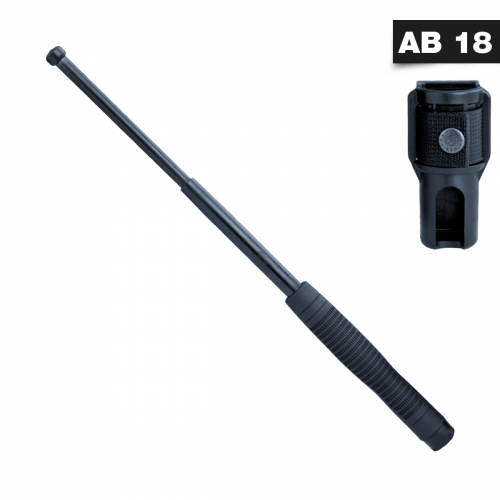 ESP Teleskopschlagstock 18" + Holster (Gehärtet, Strukturgriff, Schwarz)