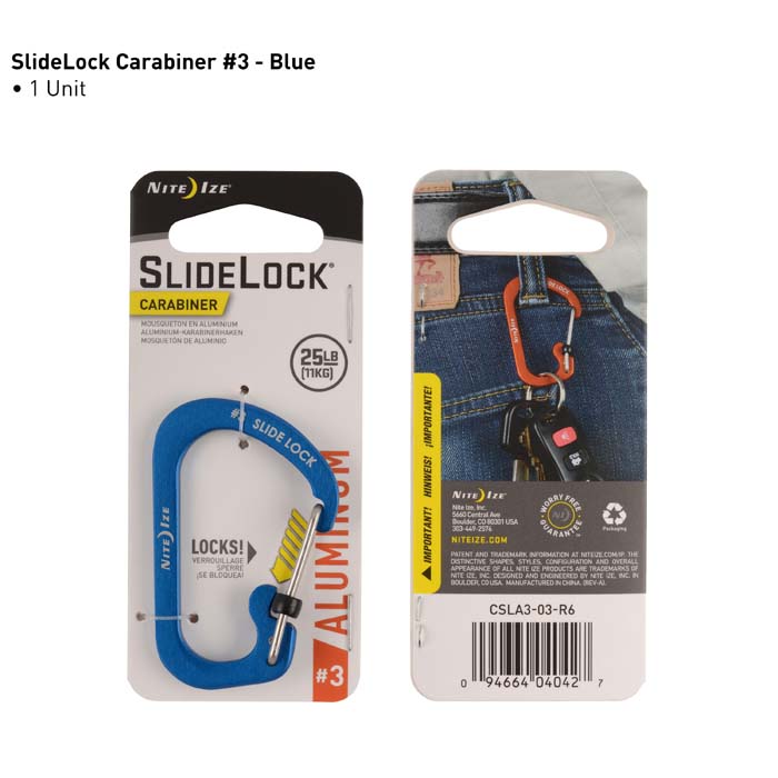 Nite Ize Slidelock Carabiner Blau #3