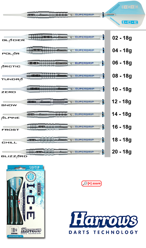 Harrows I.C.E "Chill" Softip Dartpfeile 18g