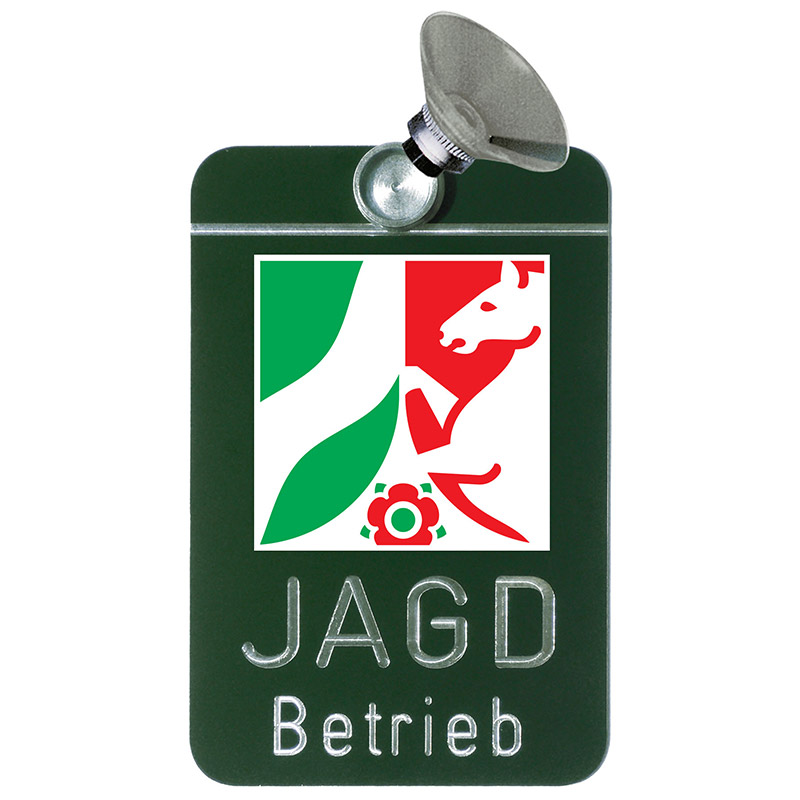 Autoschild "Jagdbetrieb" Nordrhein-Westfalen