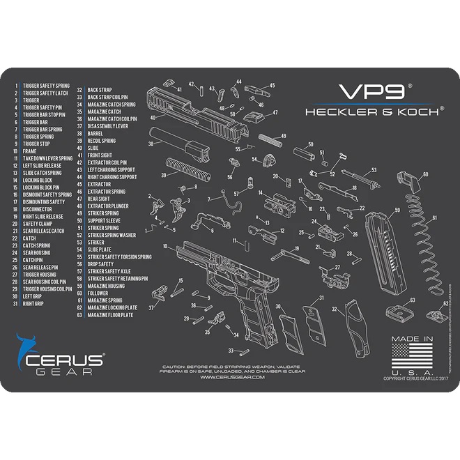 1-HM-HK-VP9-SCH-GRY-REV50-WEB_660x Cerus Gear Heckler & Koch VP9 Handgun Cleaning Mat