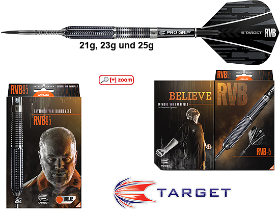 Target RVB95 Raymond van Barneveld Steeltip Dartpfeile 23g