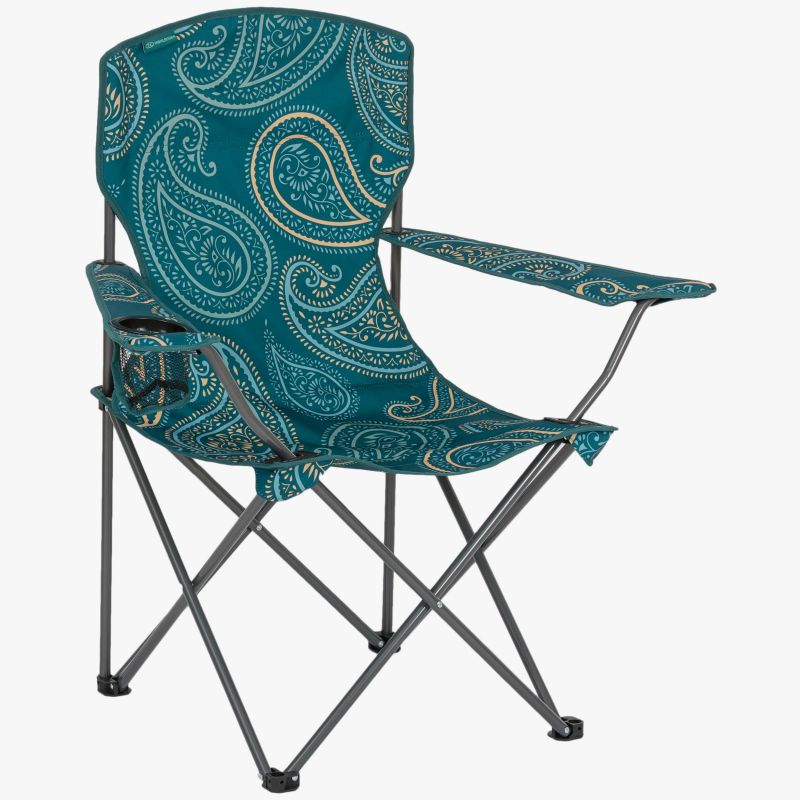 FUR007-PYT-02 Highlander Stirling Camp Chair Paisley Teal