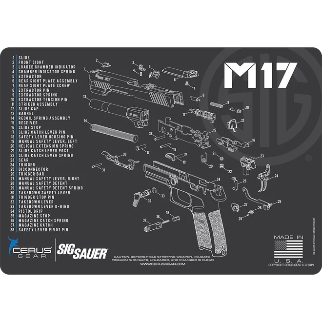 Cerus Gear Sig Sauer M17 Handgun Cleaning Mat