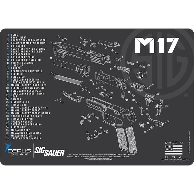 1-HM-SIG-M17-SCH-GRY-REV54-WEB_660x Cerus Gear Sig Sauer M17 Handgun Cleaning Mat