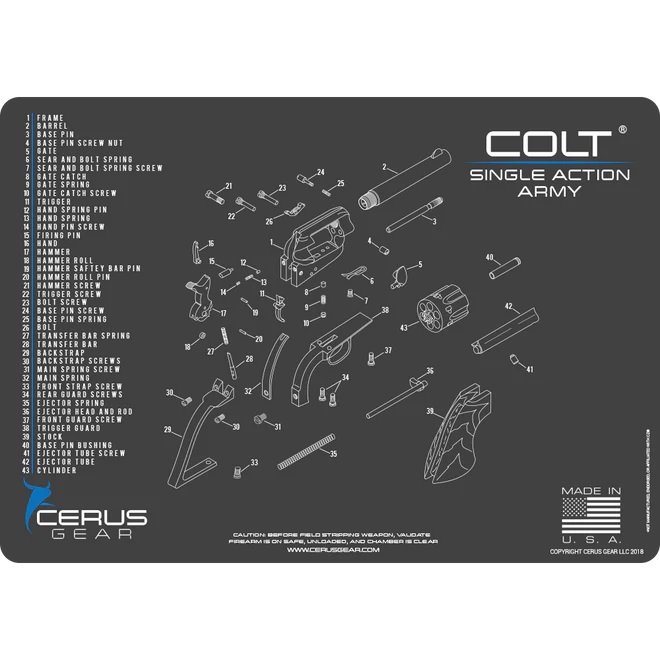 Cerus Gear Colt Single Action Army Revolver Cleaning Mat