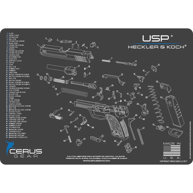 Cerus Gear Heckler & Koch USP Handgun Cleaning Mat