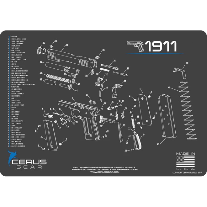 Cerus Gear 1911 Handgun Cleaning Mat