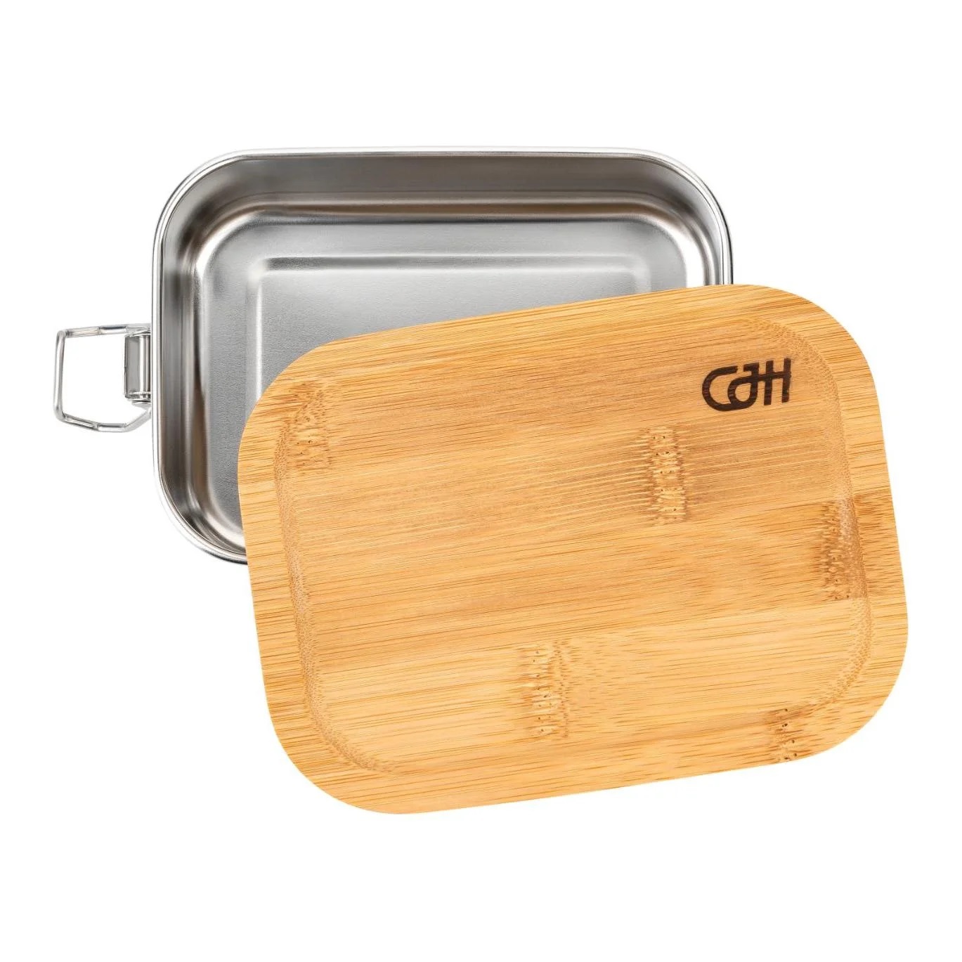 Herbertz CJH Edelstahl Lunch Box Bambusdeckel