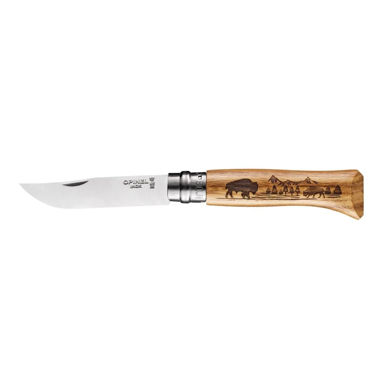 86e13ea24b884ef69f4f5bdbec89f150 Opinel Taschenmesser No 08 Animalia, America Moose, Eiche