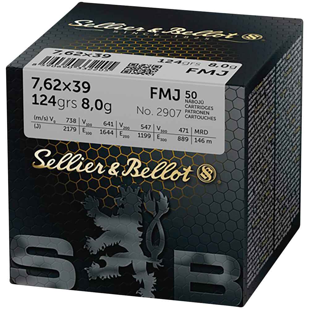 Sellier&Bellot 7,62x39, Vollmantel 8g / 123gr