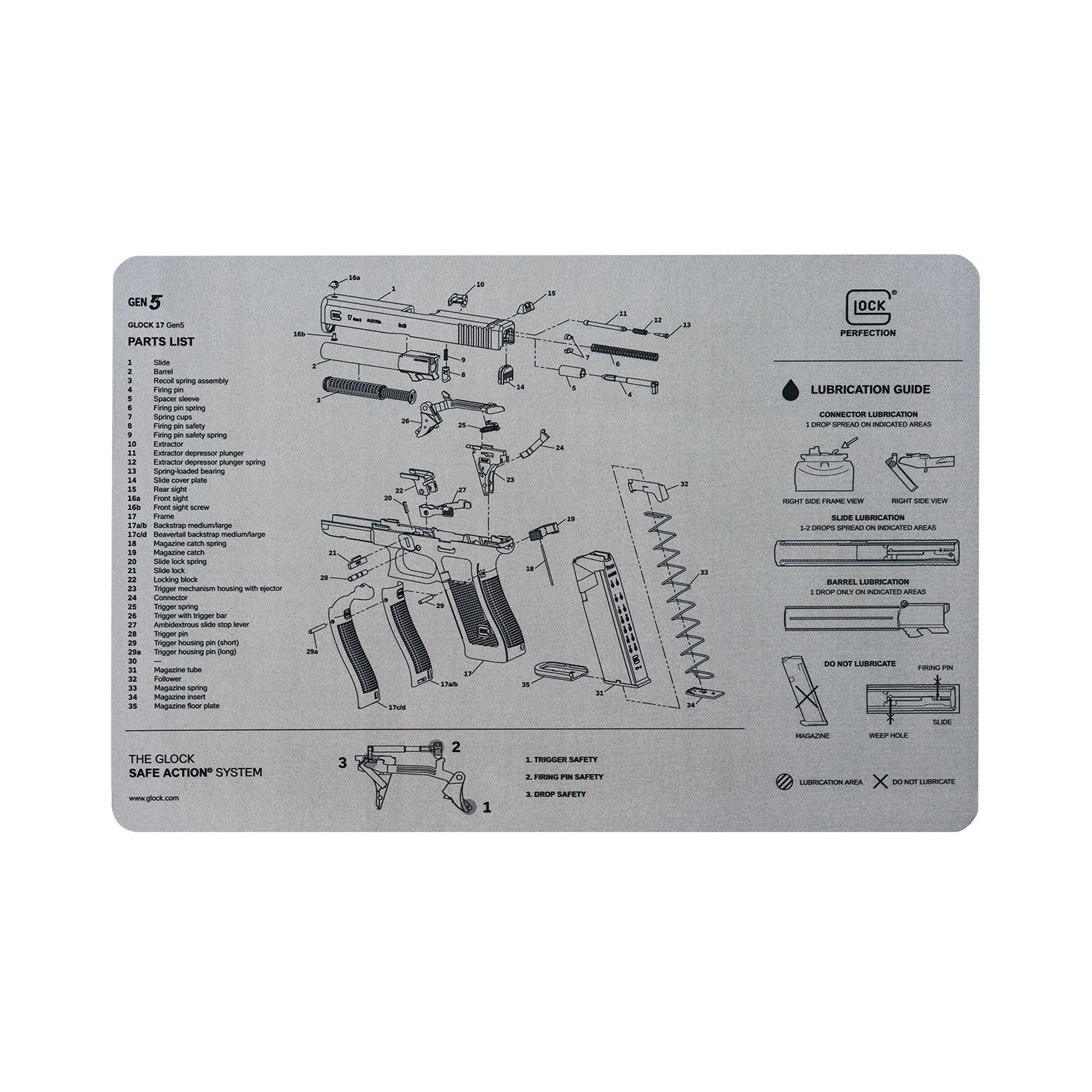 Bench-mat-Gen5-front Glock Auflagematte Gen5