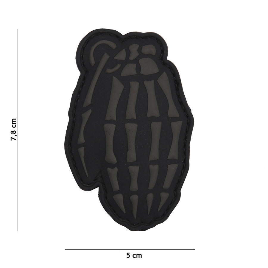 1Tur2PFxmi8yXr Patch "Skull Granade" grey