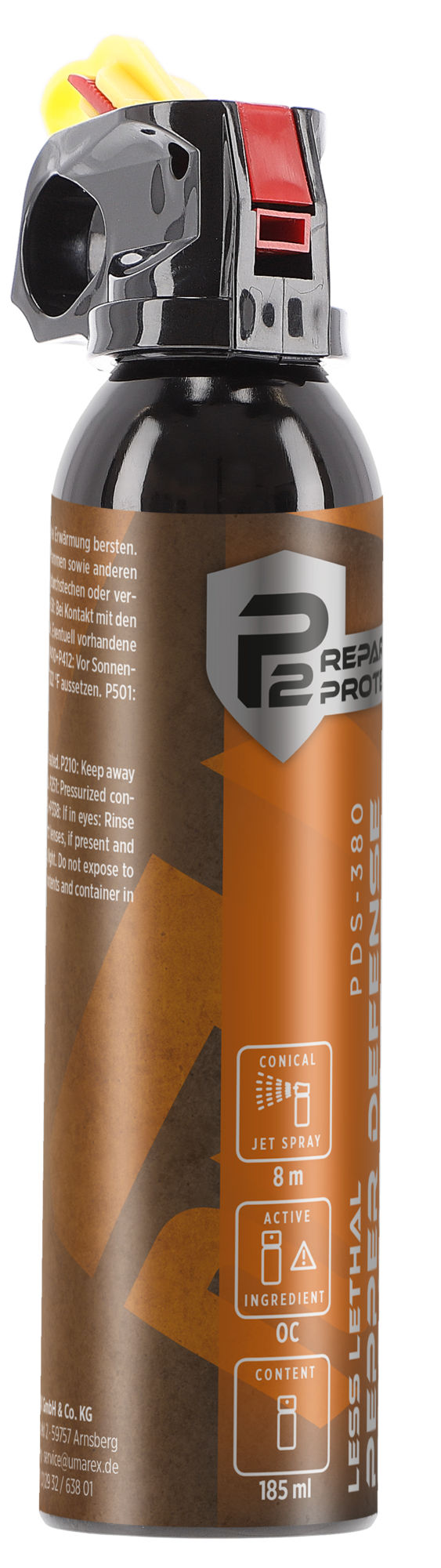 P2P PDS-380 Pfefferspray konischer Strahl 185 ml