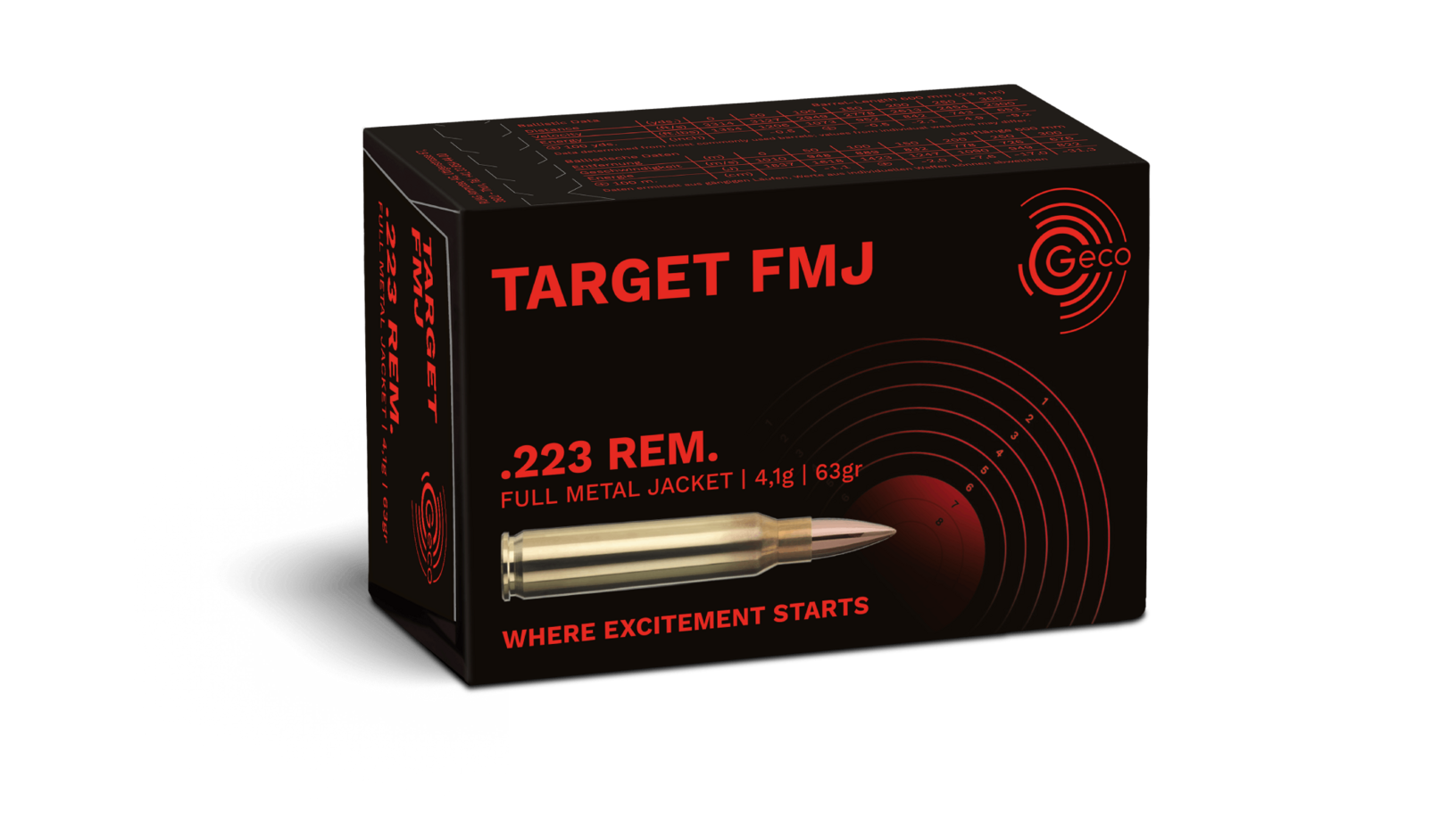 Geco .223 Rem. Target Vollmantel 4,1g / 63gr