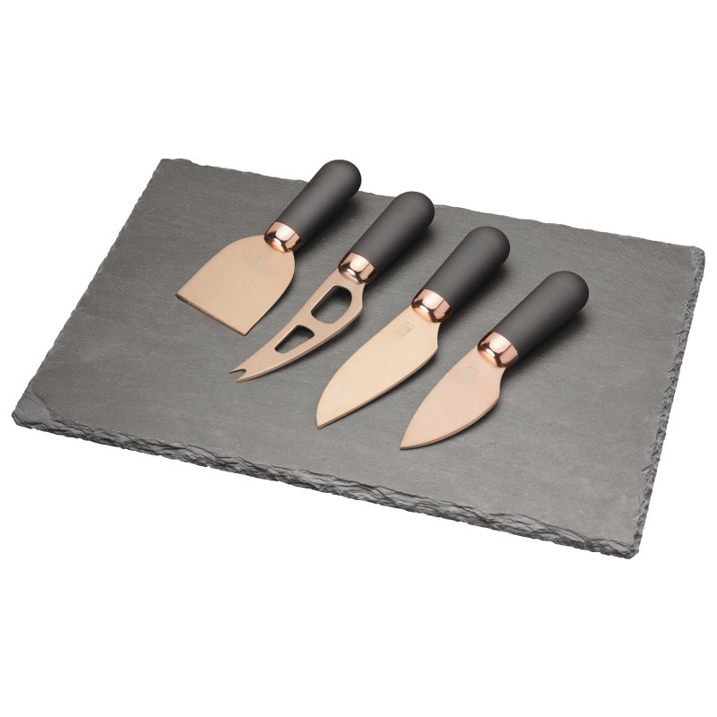 Taylor's Eye Witness Brooklyn Rose Gold Schiefer Käsebrett & Messer Set