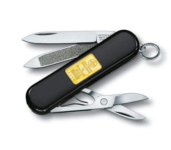 Victorinox Classic mit Goldbarren 1 gr