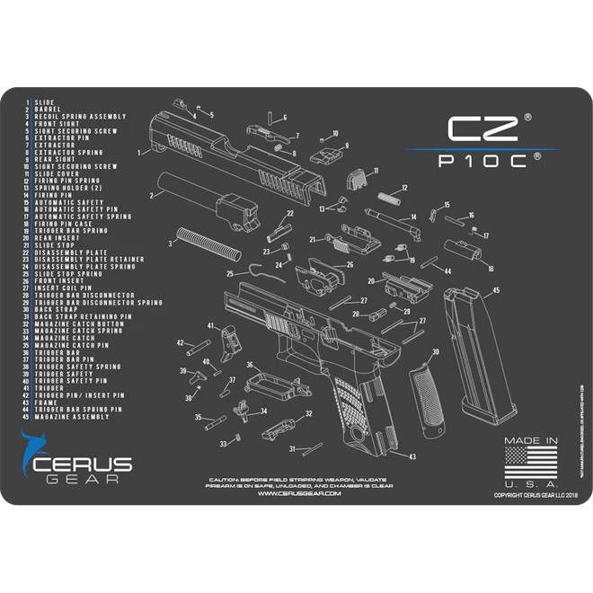 CZ-P10C-GUN-CLEANING-MAT_660x Cerus Gear CZ P 10C Handgun Cleaning Mat