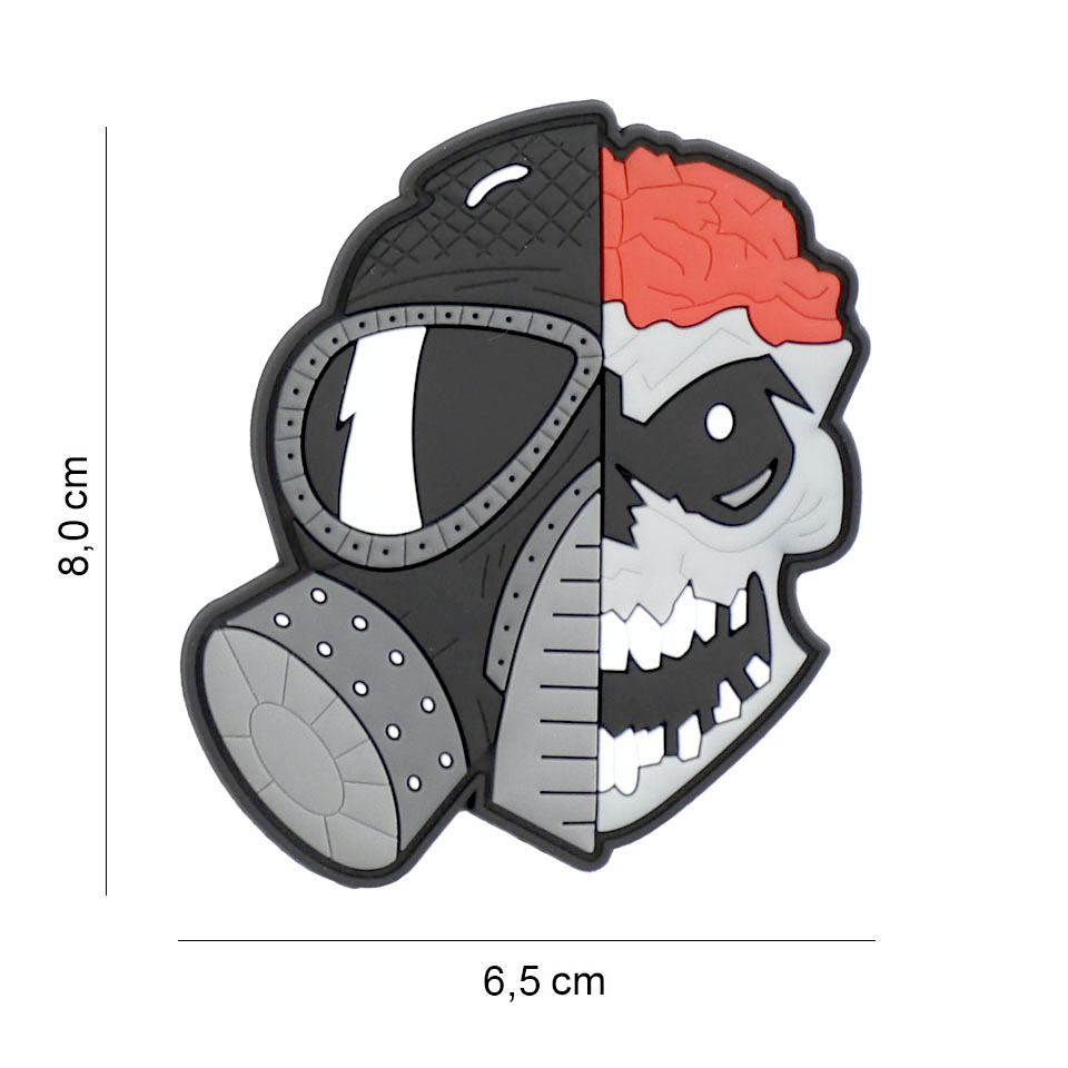 444130_7450_99_01 Patch "skull with brains and gasmask"