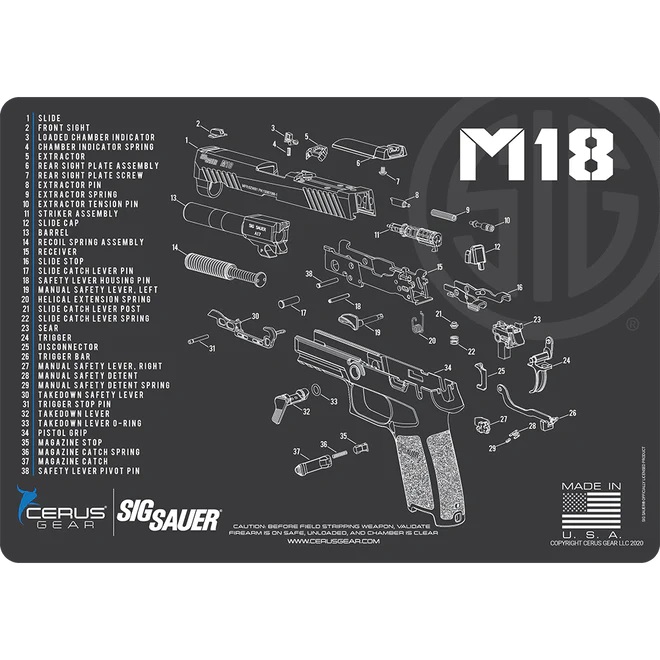 Cerus Gear Sig Sauer M18 Handgun Cleaning Mat