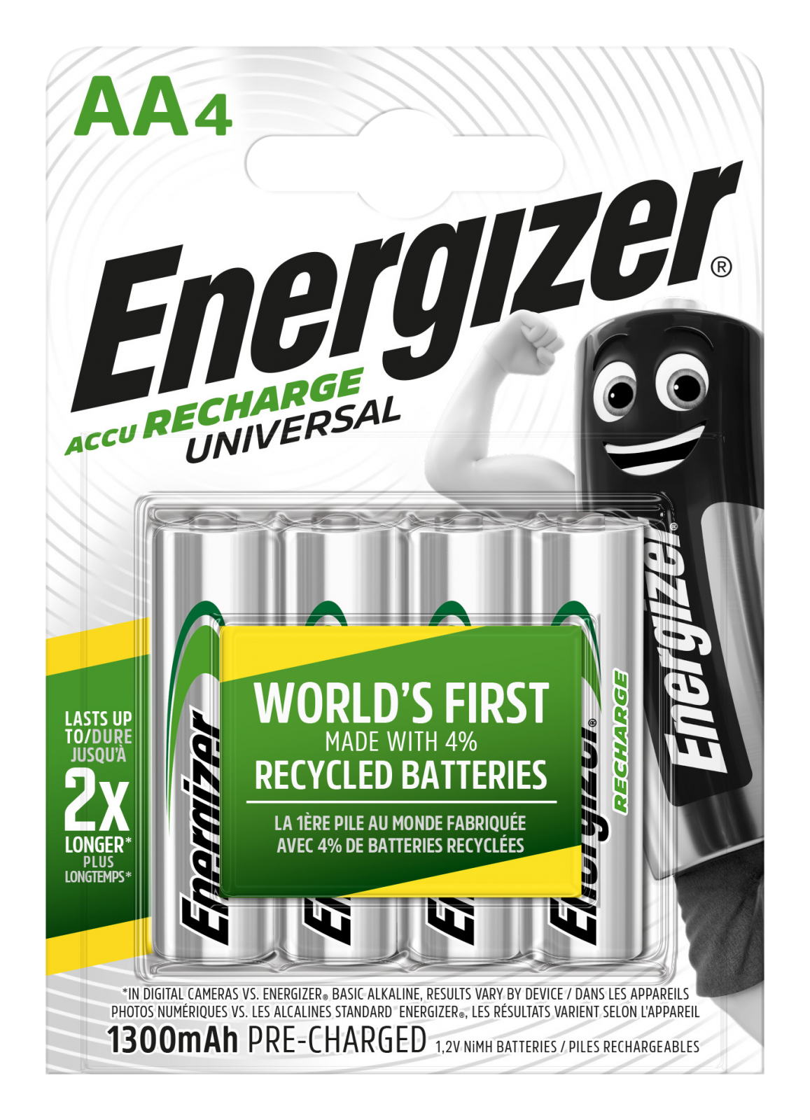 Energizer Universal Precharged Akku HR 6-AA-Mignon 1300 mAh - 4er Blister