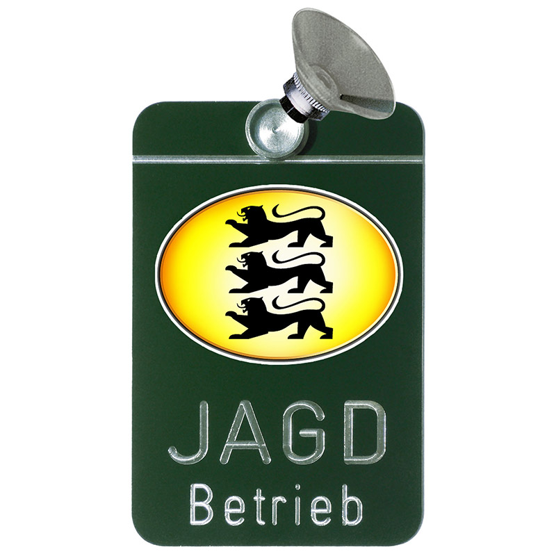 74009_010_2017 Autoschild "Jagdbetrieb" Baden-Württemberg
