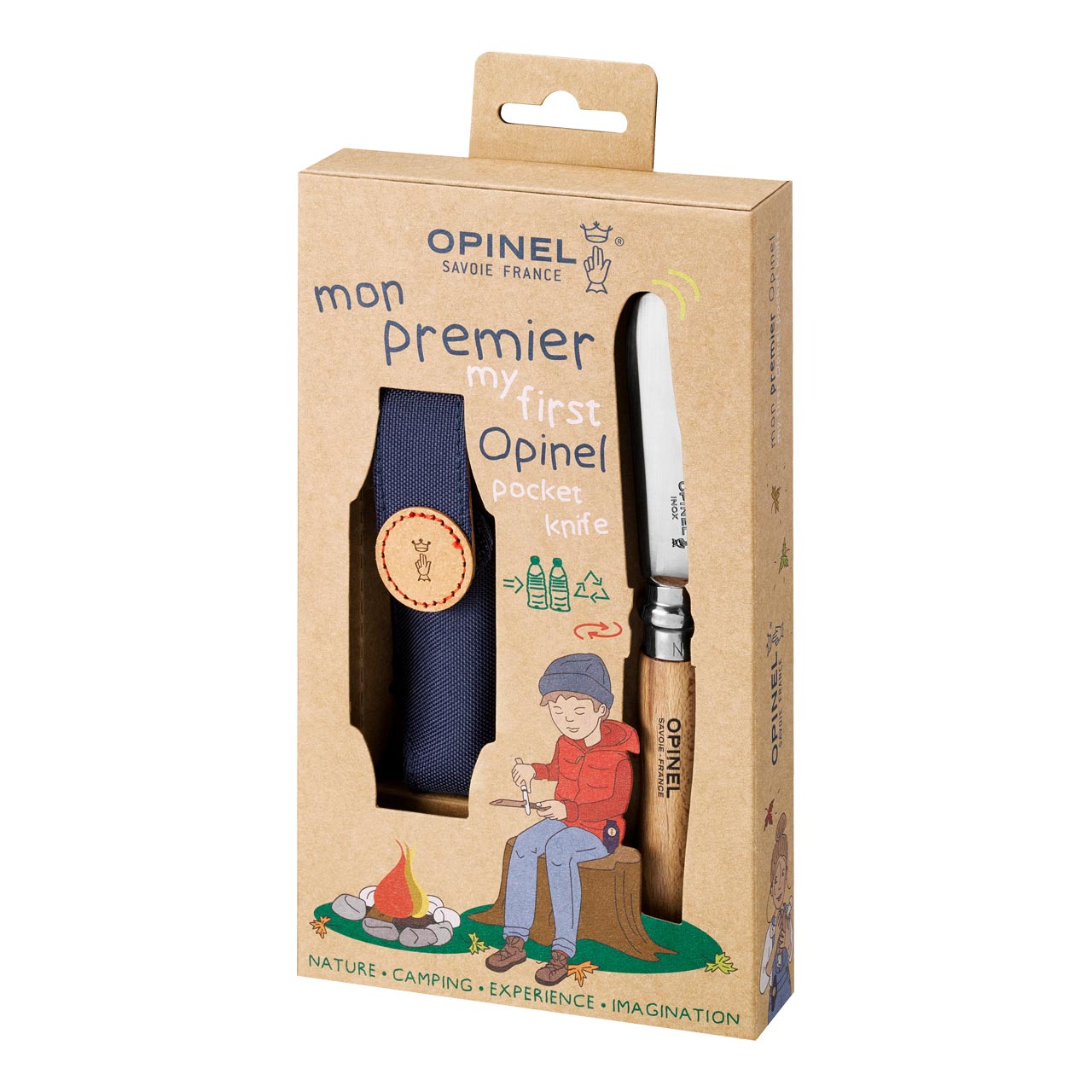 254596-1 Opinel Kindermesser aus Buchenholz Natur mit Etui
