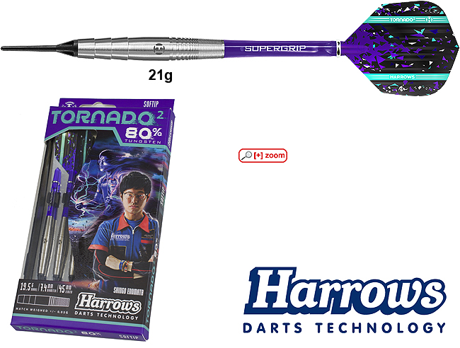 Harrows Tornado 2 Softip Dartpfeile 21g